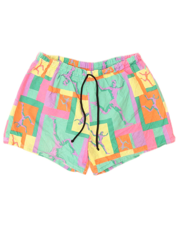 Pantaloni scurți de înot cu grafic pentru femei VINTAGE UK 18 XL multicolori geometrici