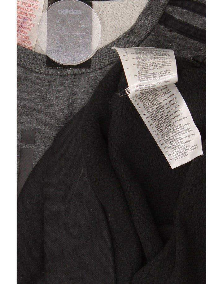Pulover cu grafic pentru băieți Adidas 12-13 ani, bumbac color bloc, gri