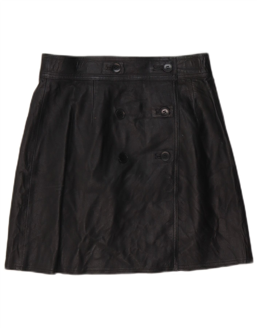 Fusta din piele vintage pentru femei W28 Medium Black