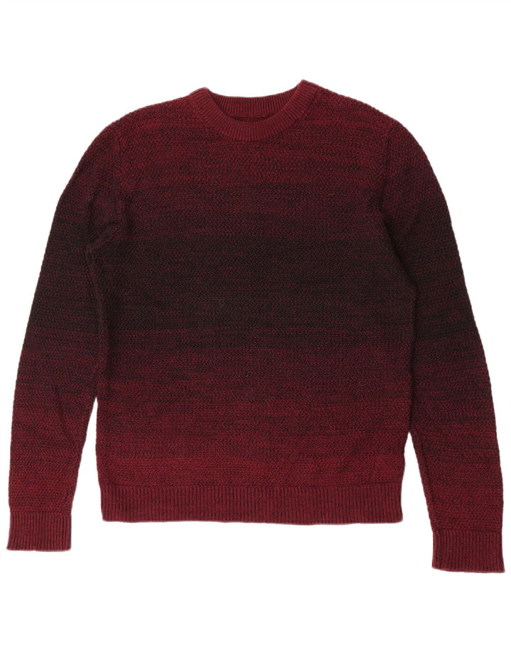 Pulover Jack & Jones pentru bărbați cu gât roșu, bumbac color-bloch maro mediu