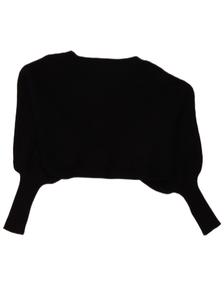 Top Crop Batwing Oversized Zara pentru femei cu mânecă lungă UK 14 Medium Negru