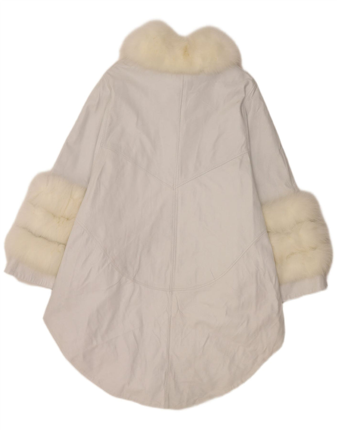 Palton din piele vintage pentru femei, UK 18 XL, alb
