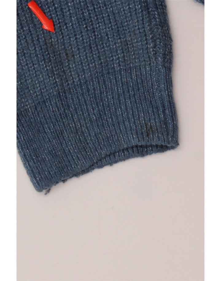 Pulover pentru bărbați Marks & Spencer, cu gât crew, 2XL, poliamidă albastră