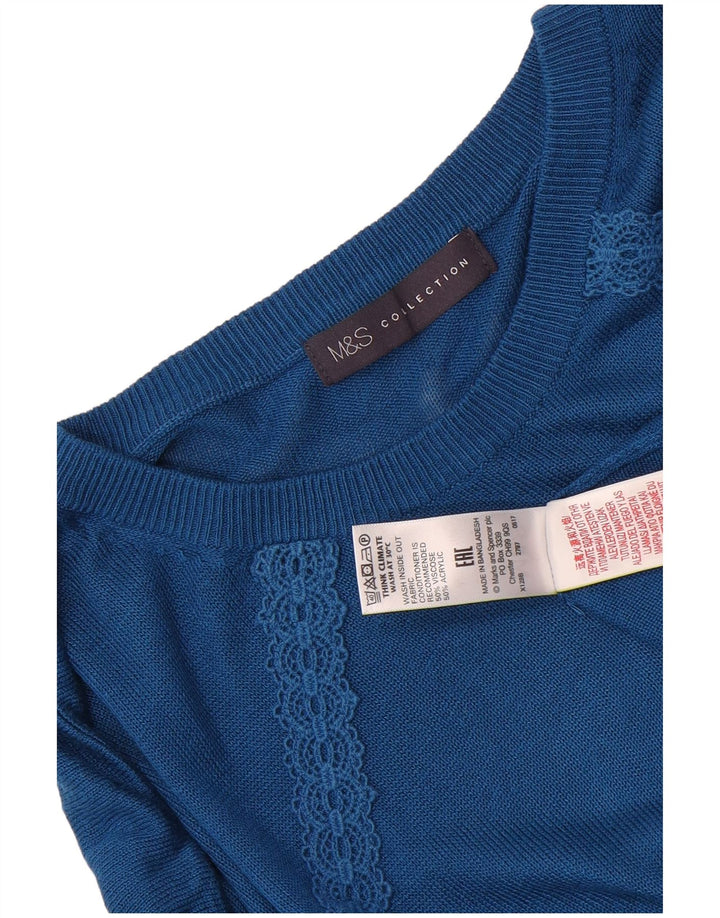 Marks & Spencer Pulover supradimensionat cu gât de barcă pentru femei UK 14 Medium Blue