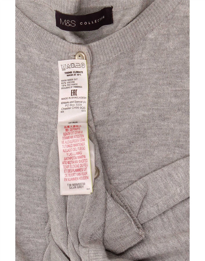 Pulover cardigan pentru femei Marks & Spencer UK 14 mare, gri, viscoză cu pături
