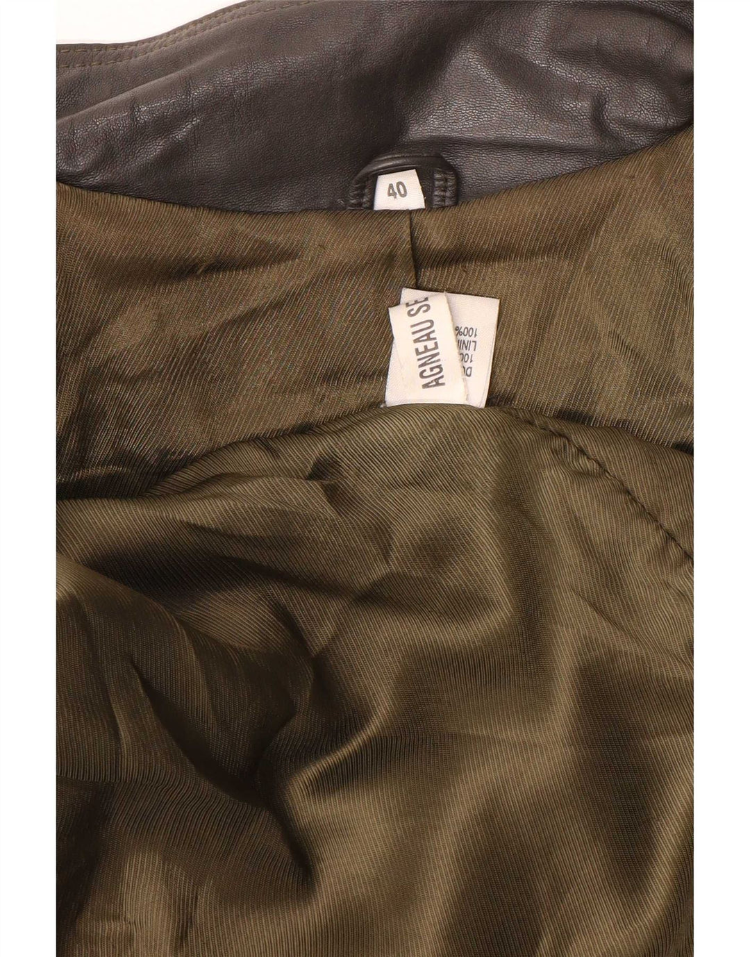 Palton supradimensionat din piele vintage pentru femei EU 40 Medium Gri Colorblock