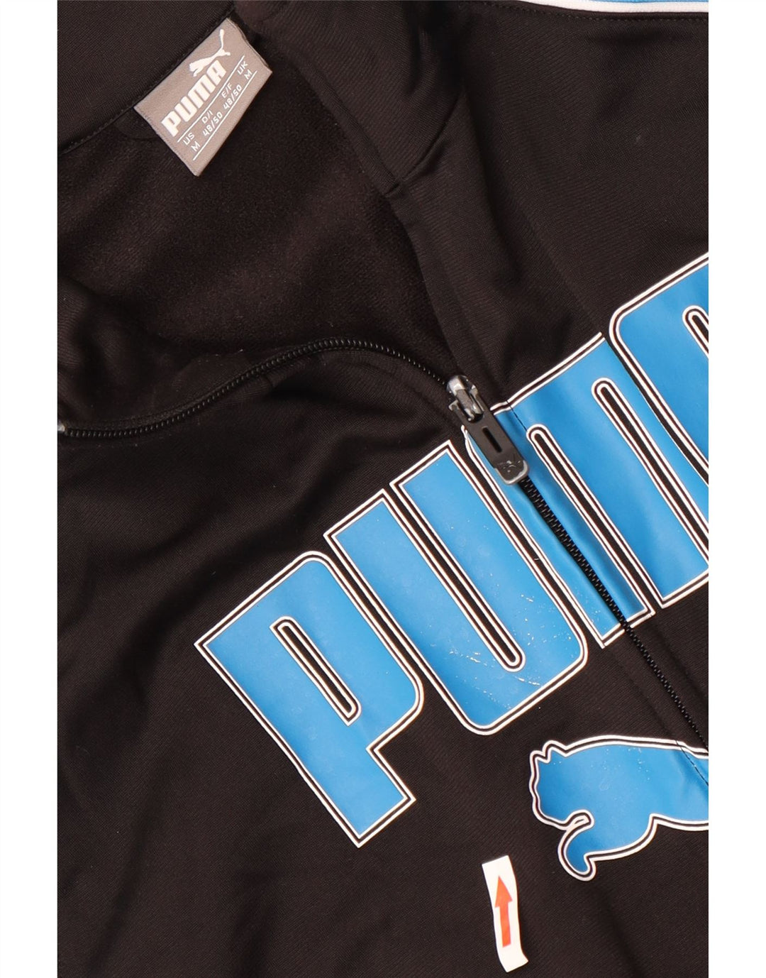Jachetă de top pentru trening grafic Puma pentru bărbați, poliester color bloc negru mediu