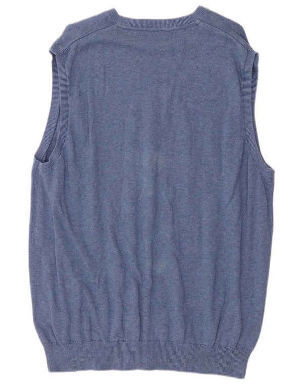 Marks & Spencer Mens Vest Tank Top XL Blue Bumbac