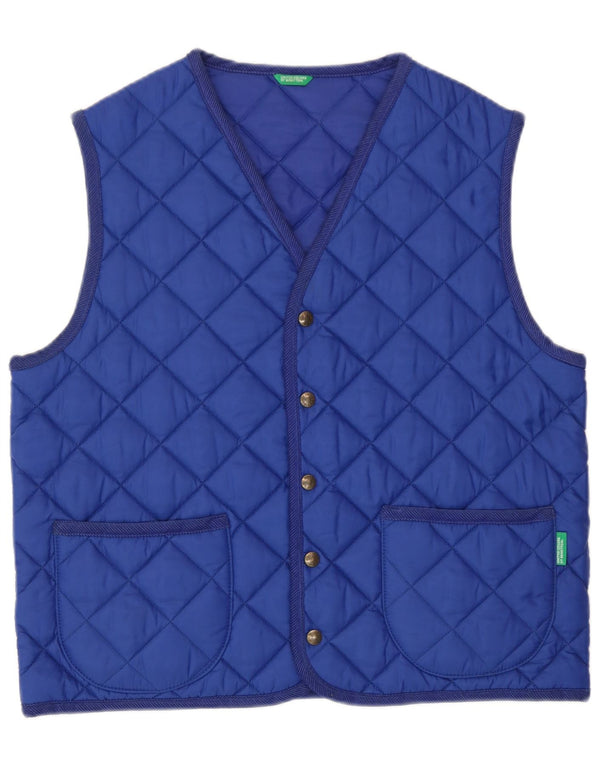 Gilet matlasat Benetton pentru femei UK 18 XL Albastru Poliamidă