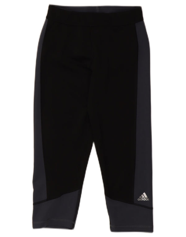 Leggings Capri Adidas pentru femei Marea Britanie 8/10 Poliester color bloc negru mic