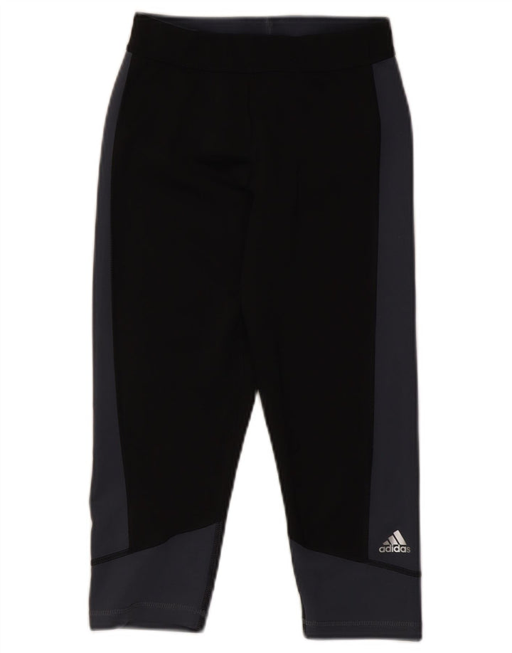 Leggings Capri Adidas pentru femei Marea Britanie 8/10 Poliester color bloc negru mic