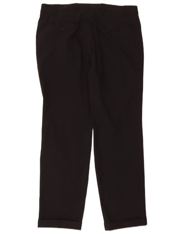 Pantaloni drepți pentru bărbați Ralph Lauren W35 L30, viscoză neagră