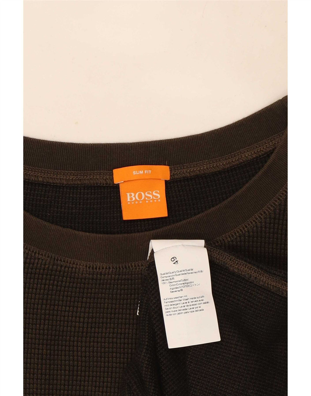 Top pentru bărbați Hugo Boss cu mânecă lungă 3XL, bumbac maro