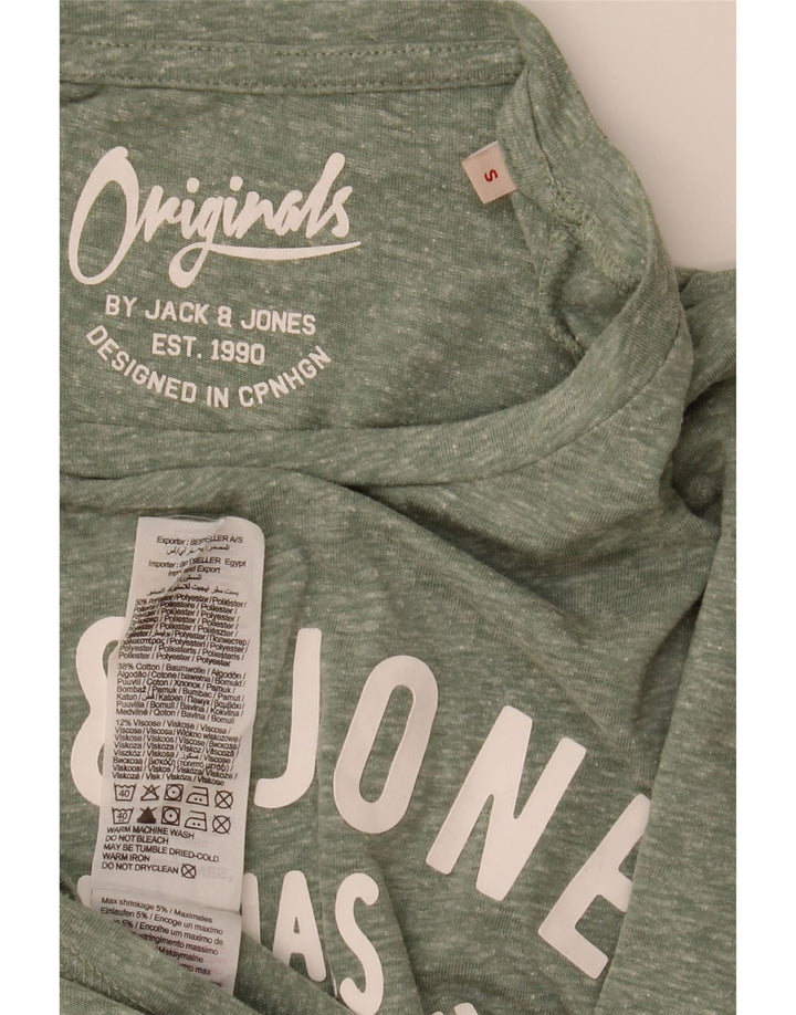 Tricou cu grafic Jack & Jones pentru bărbați Top mic, verde, poliester cu pată
