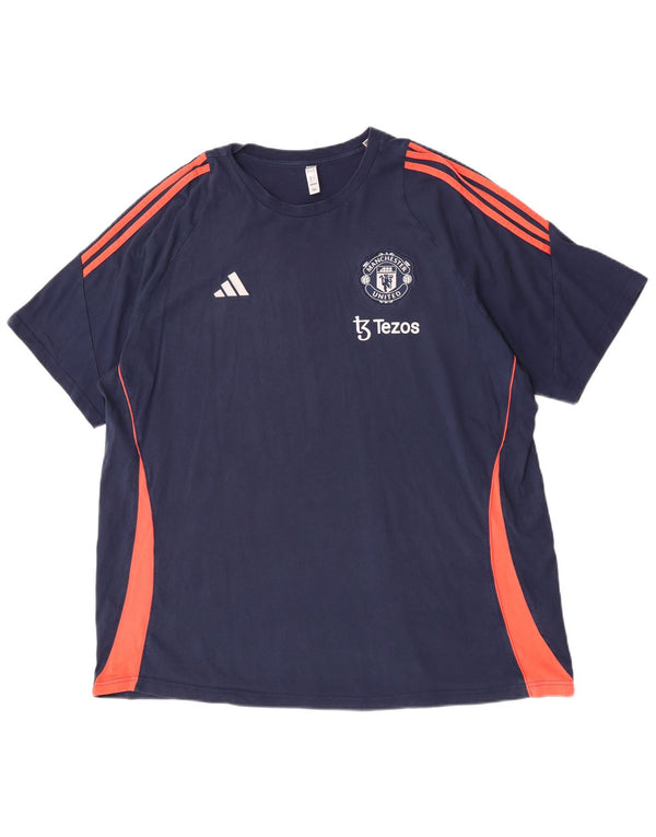 Tricou grafic Adidas pentru bărbați Manchester United Top 2XL, bleumarin Sport