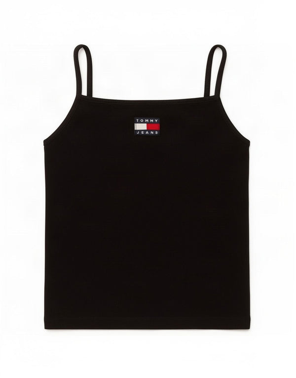 Tommy Hilfiger Womens Cami Top UK 10 Small Black Bumbac