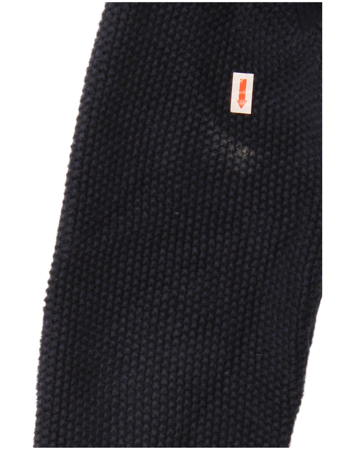 CREW CLOTHING Pulover cardigan deschis pentru femei UK 14 Medium bleumarin Bumbac