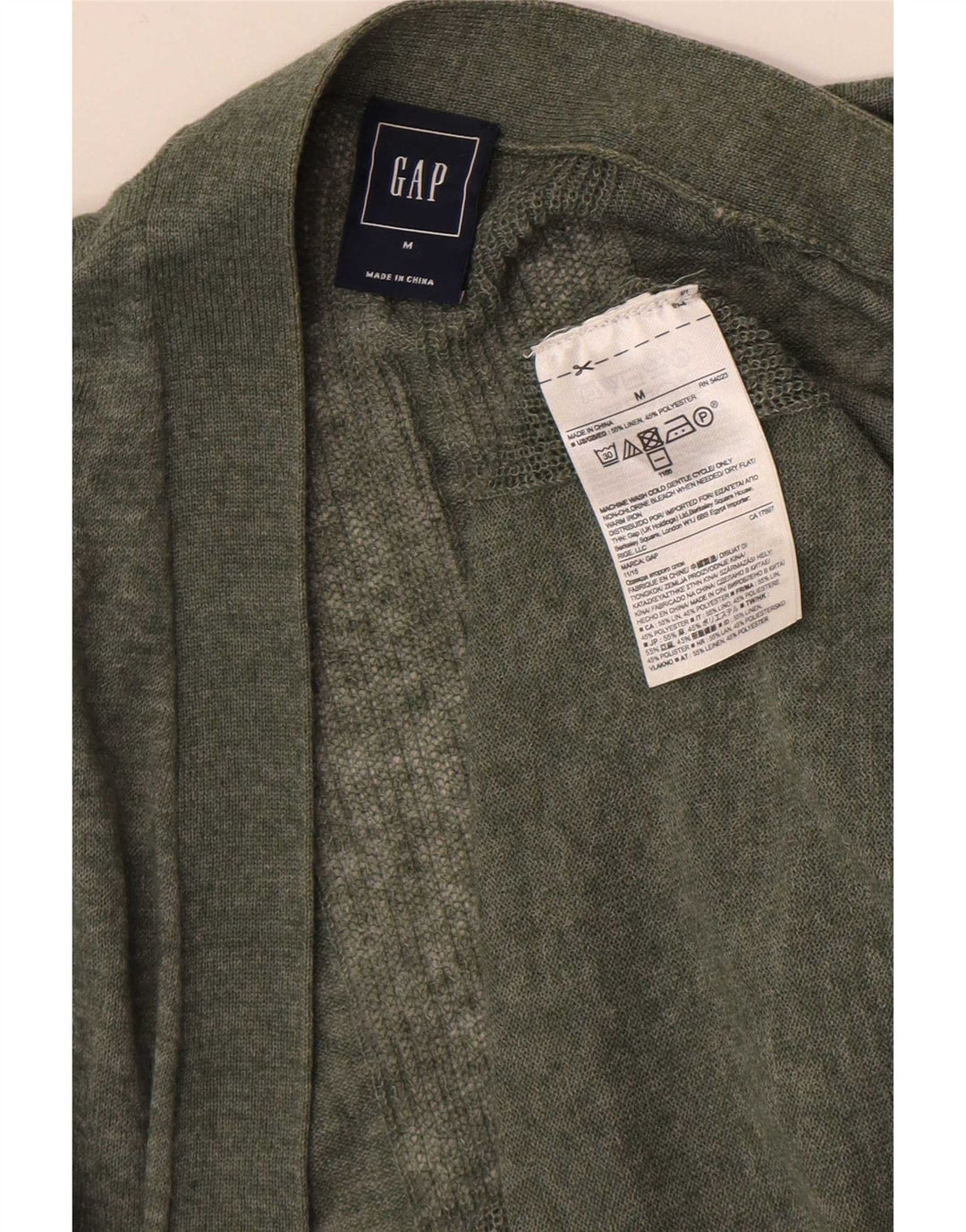 Pulover cardigan deschis pentru femei Gap UK 14 Medium Khaki Linen