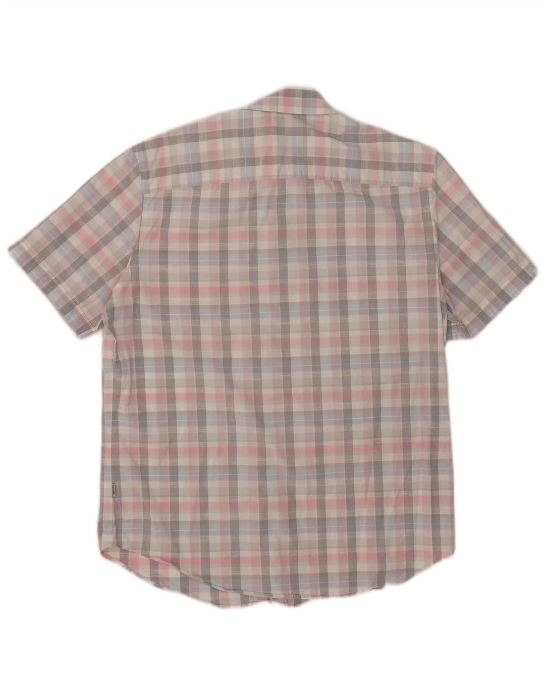 Cămașă cu mânecă scurtă Calvin Klein pentru bărbați, bumbac cu carouri multicolore
