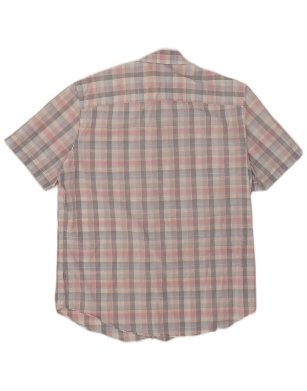 Cămașă cu mânecă scurtă Calvin Klein pentru bărbați, bumbac cu carouri multicolore