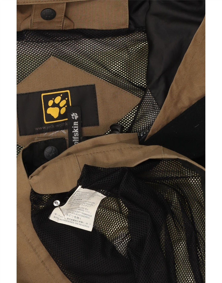 Jack Wolfskin Jachetă de ploaie cu glugă pentru bărbați UK 40, mare, bej, poliester