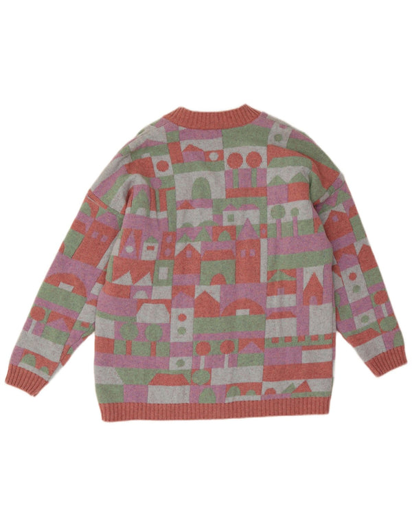 Pulover cardigan pentru femei Stefanel UK 18 XL Multicolor Geometric