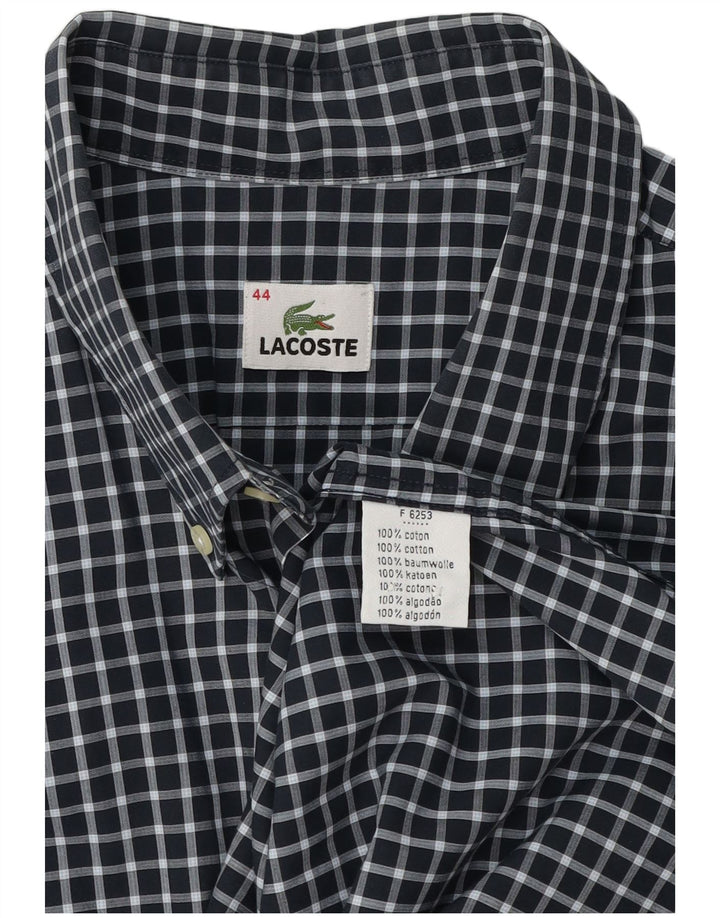 Cămașă pentru bărbați Lacoste Mărimea 44 XL Bumbac vichy albastru bleumarin