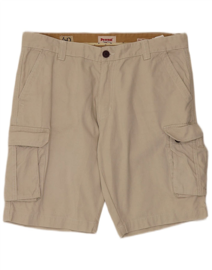 Pantaloni scurti cargo vintage pentru bărbați W40 XL bumbac bej