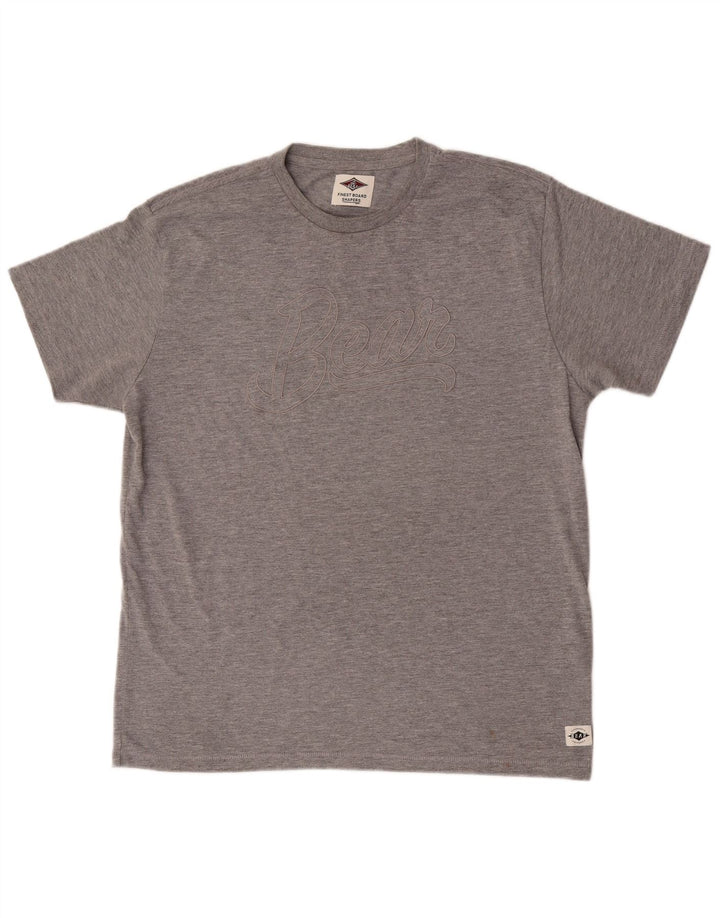 Tricou grafic pentru bărbați Bear Top XL Gri poliester cu pături