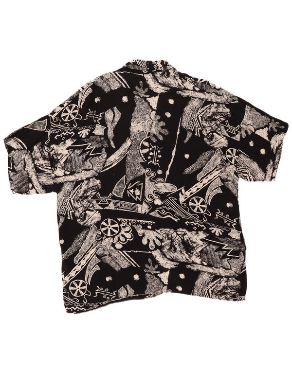 Cămașă cu mânecă scurtă supradimensionată pentru femei VINTAGE IT 46 Large Negru Geometric