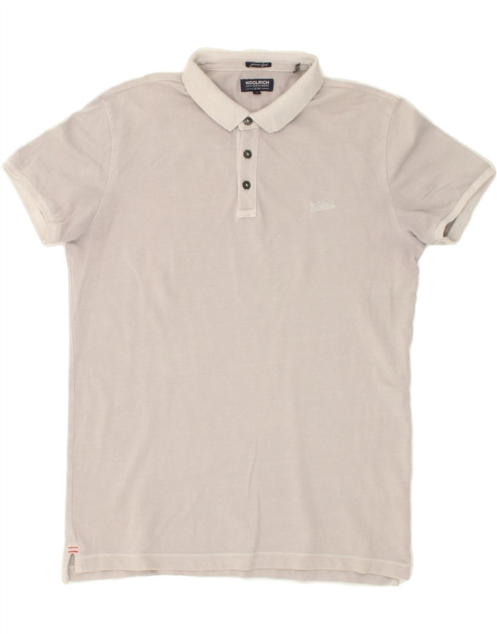 WOOLRICH Boys Polo Shirt 15-16 Years Grey Cotton Vintage Woolrich and Second-Hand Woolrich from Messina Hembry 