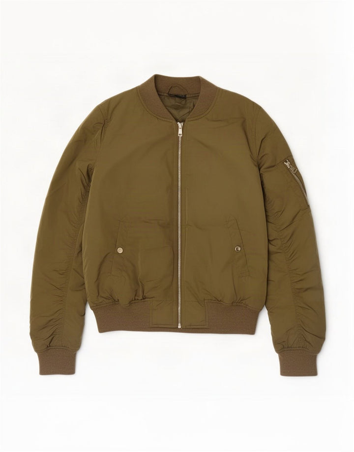 Topshop Bomber Jacket pentru femei UK 10 Small Kaki Poliester
