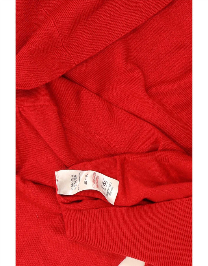 Pulover pentru femei Marks & Spencer cu gât rulat din viscoză roșie medie UK 14
