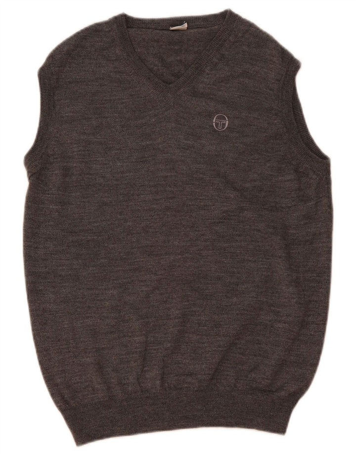 Sergio Tacchini Womens Vest Tank Top UK 14 Medium Gri Pete Wool