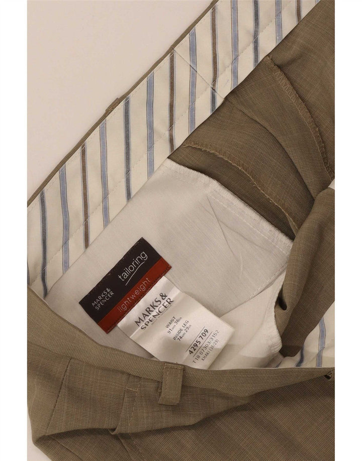 Marks & Spencer Pantaloni drepti pentru femei L36 L29 Poliester kaki