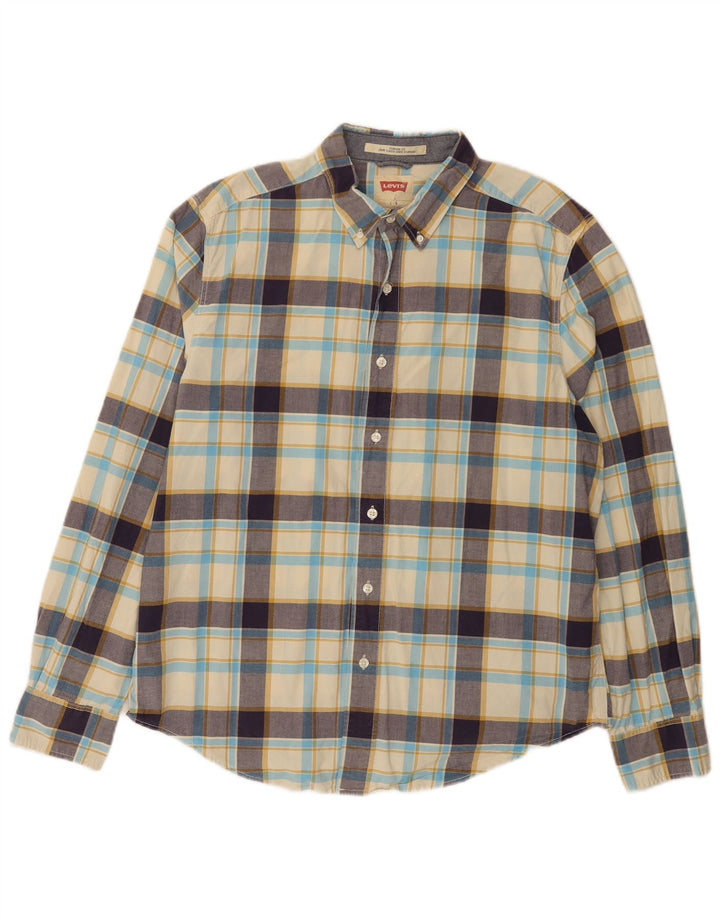 Cămașă Levi's pentru bărbați, cu ajustare standard, mare, bej, din bumbac