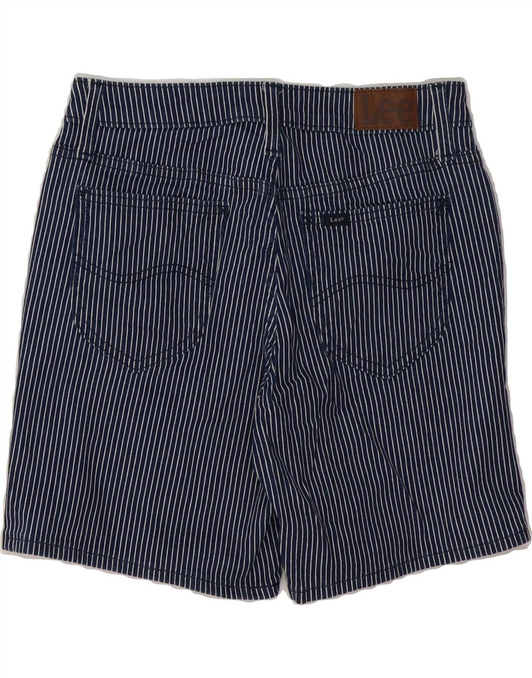 LEE Womens Regular Casual Shorts US 8 Medium W30 Navy Blue Pinstripe Vintage Lee and Second-Hand Lee from Messina Hembry 
