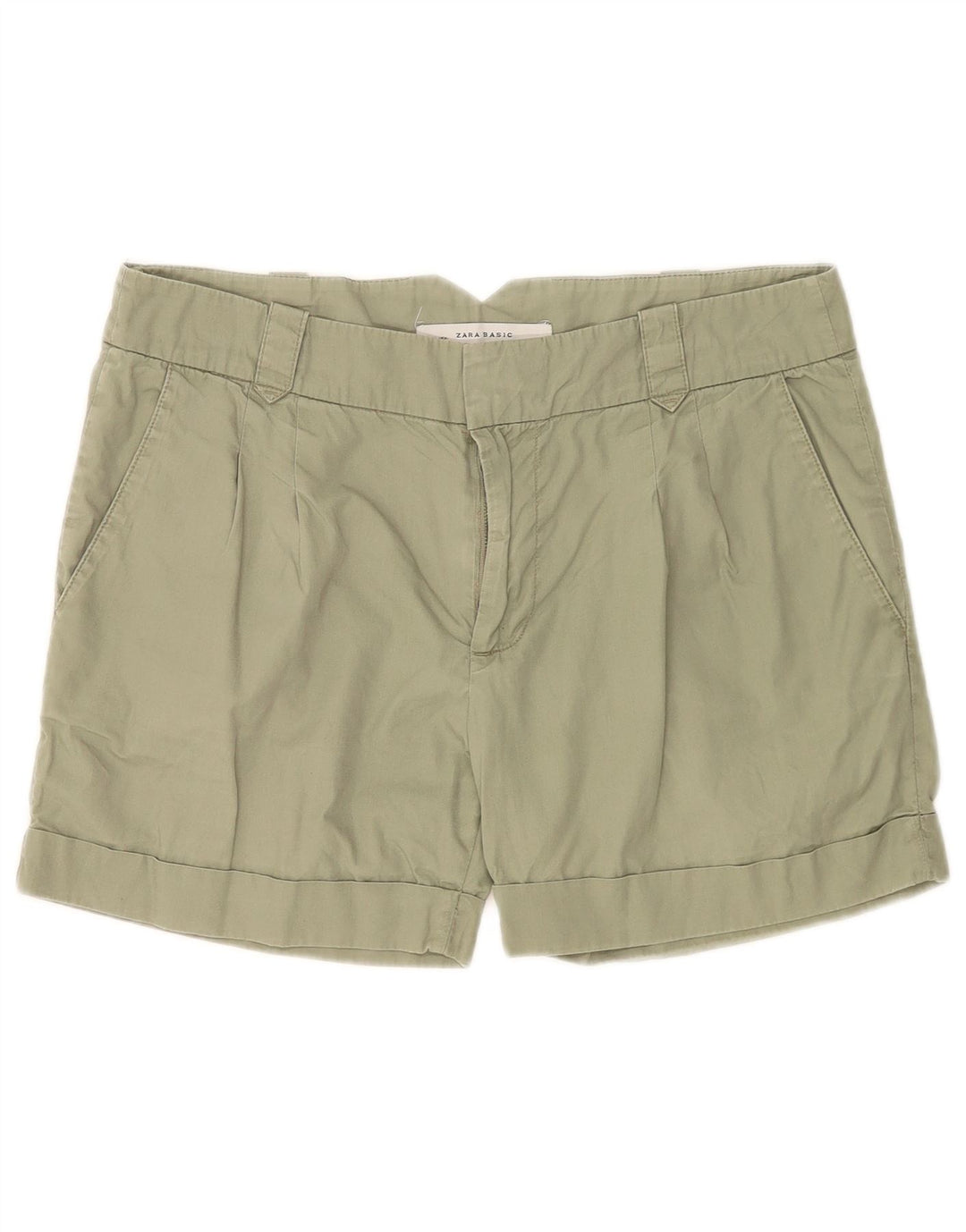 Pantaloni scurți chino pegged pentru femei Zara Medium W28, bumbac verde