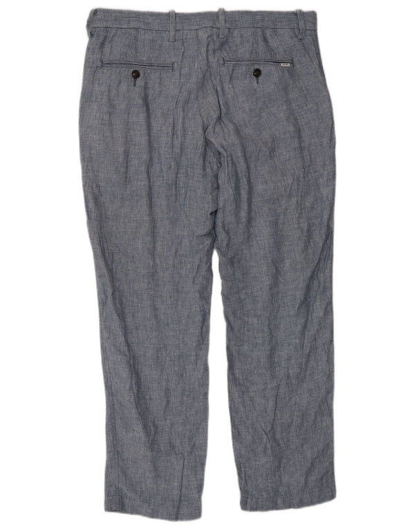 Marks & Spencer Pantaloni de costum drepți croiți pentru bărbați L32 L29 in albastru