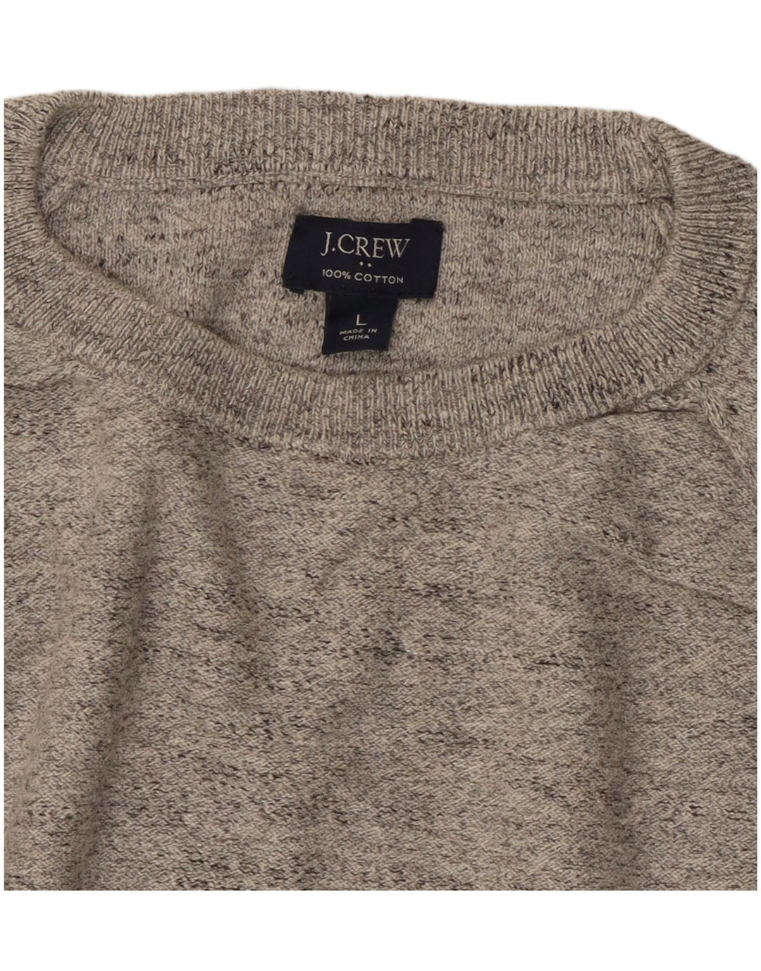 J. Crew Pulover pentru bărbați cu gât roșu din bumbac cu pete mare, gri