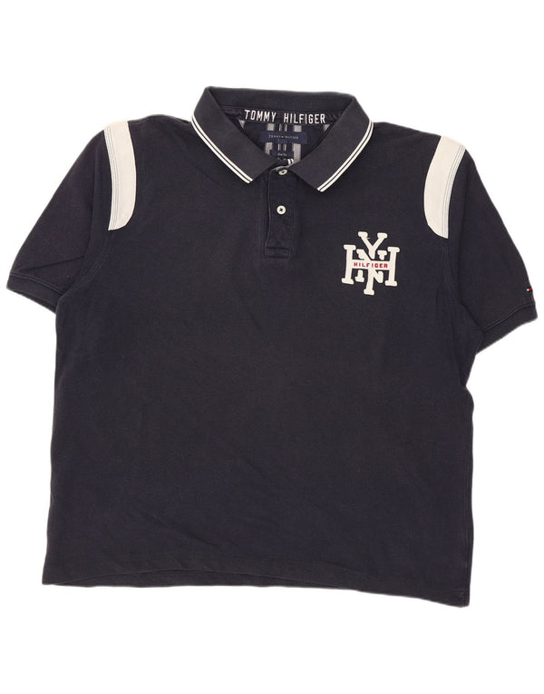 Cămașă polo Tommy Hilfiger pentru bărbați, cu croiala subțire, 2XL, albastru bleumarin