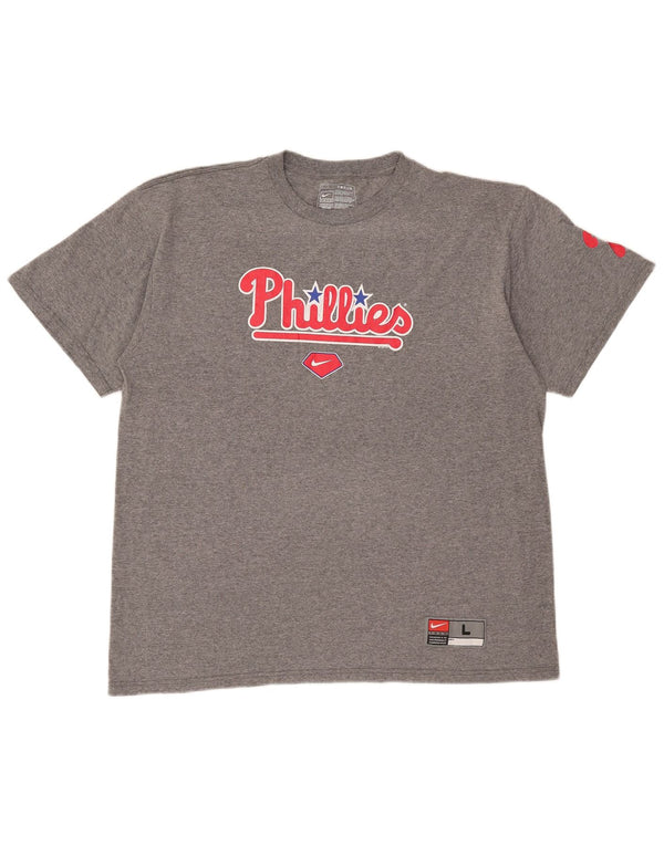 Tricou grafic Nike Philadelphia Phillies pentru bărbați Top mare bumbac gri