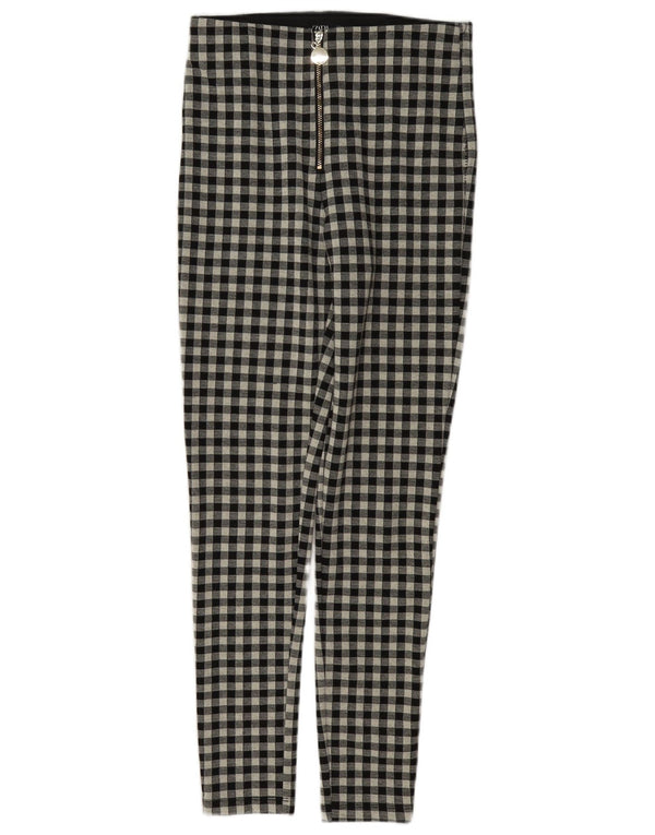 Pantaloni skinny casual pentru femei Zara Mici L26 L28 Negru Gingham