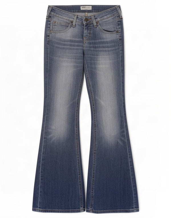 Lee Womens Gale Flared Jeans W26 L31 Blue Cotton