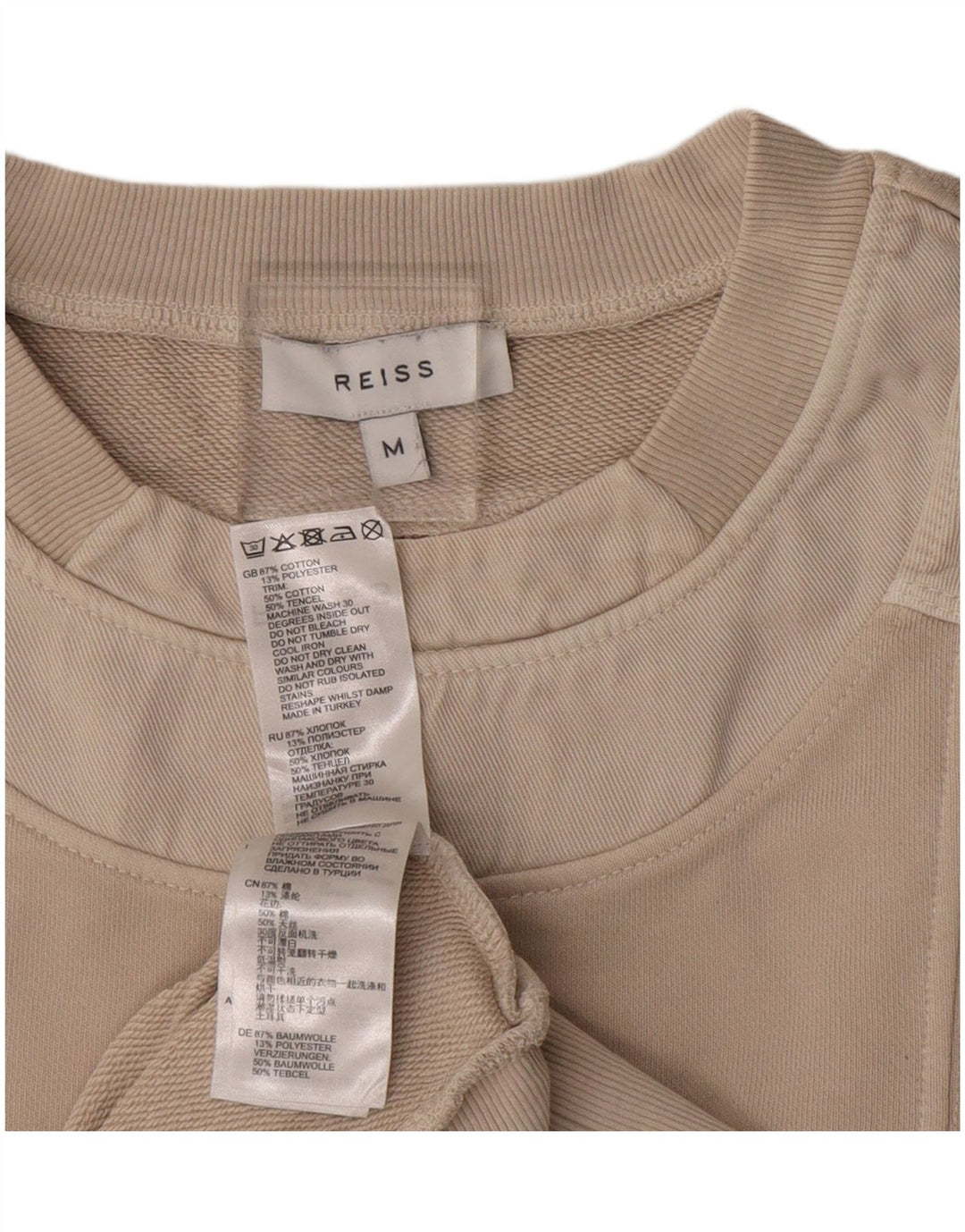Pulover REISS pentru damă, UK 14, bumbac, bej mediu