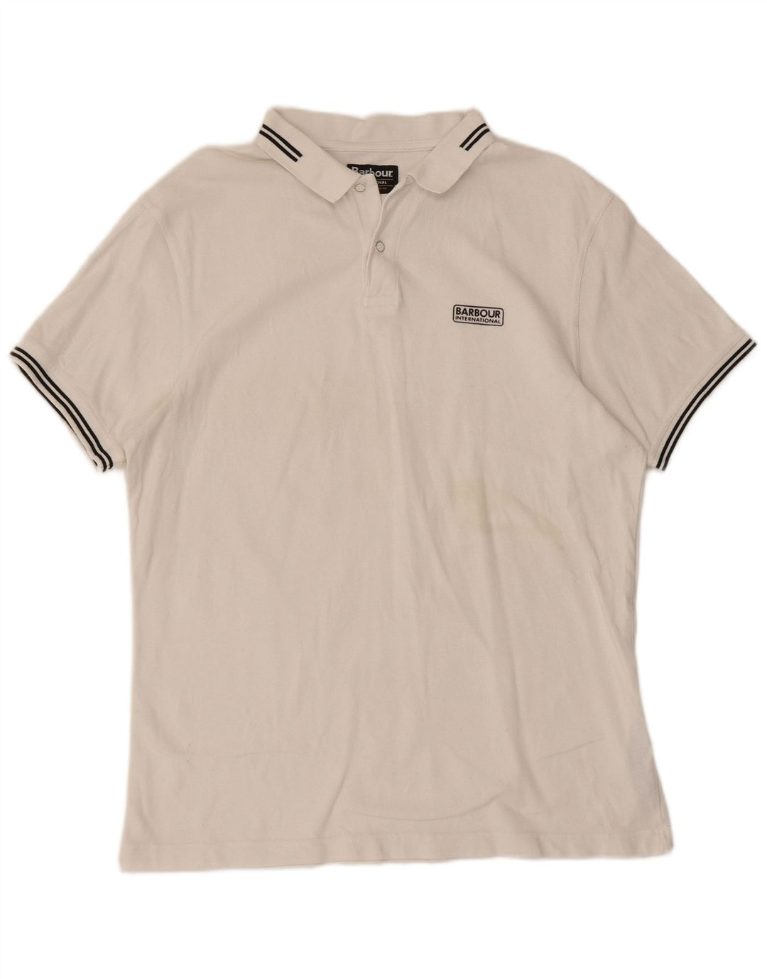 Tricou polo Barbour pentru bărbați, mare, alb, din bumbac