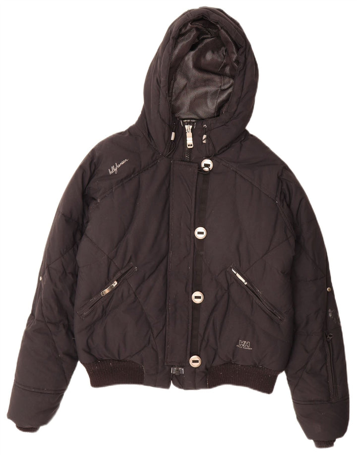 Jachetă căptușită cu glugă pentru femei Helly Hansen UK 14 Nylon mediu negru