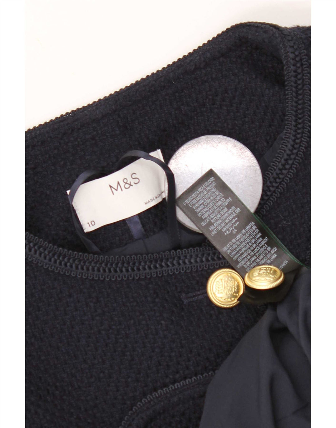 Jachetă Bolero tricotată pentru femei Marks & Spencer UK 10 Poliester bleumarin mic