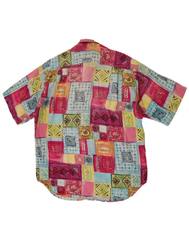 Cămașă vintage pentru bărbați cu mânecă scurtă, mediu multicoloră, mozaic