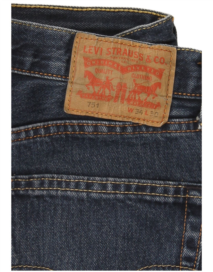 Blugi drepti pentru bărbați Levi's 751 W34 L27 Bumbac albastru